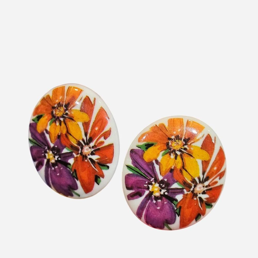 vintage boho cottagecore floral earrings avon